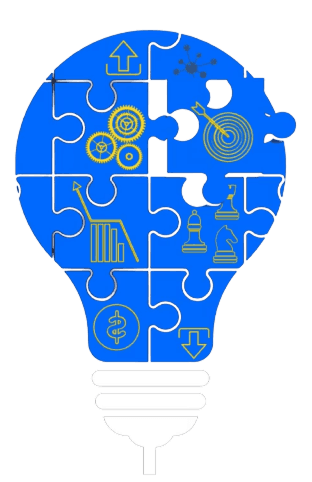 Solutions puzzle-lightbulb illustration